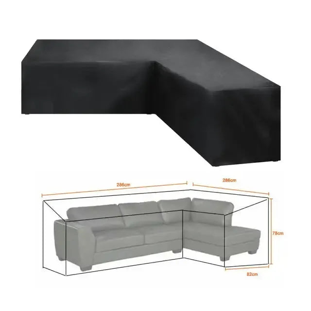 V/L-Shape Waterproof Garden Sofa Cover – Rattan Corner Furniture Protector (different sizes available) by Habicare