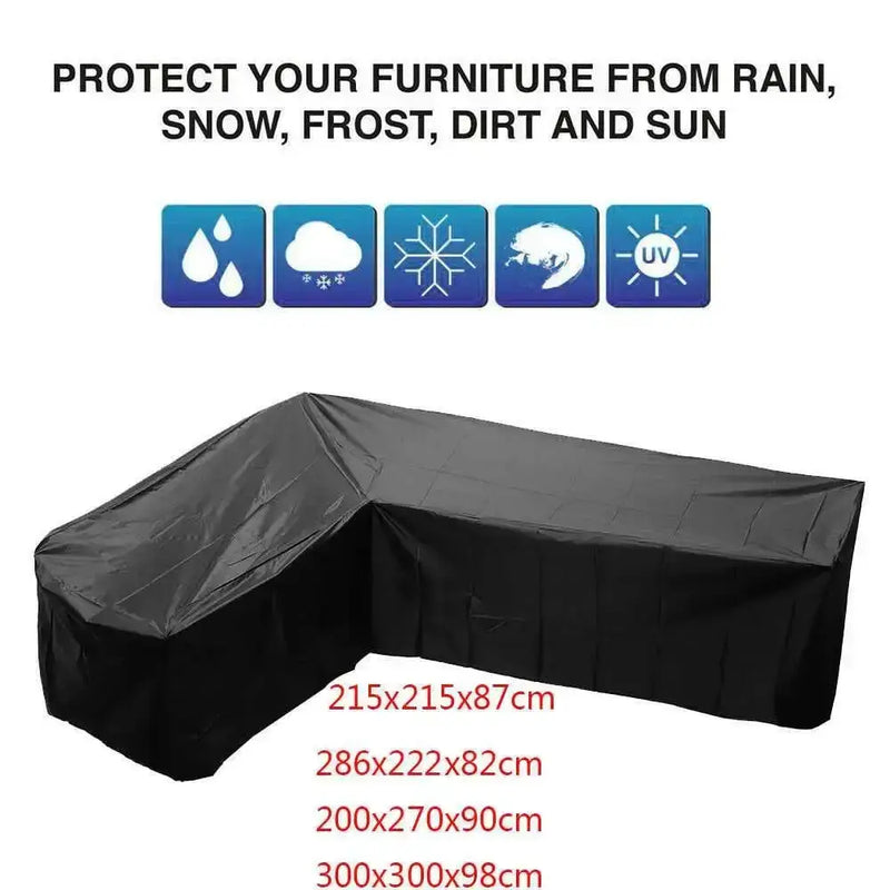 V/L-Shape Waterproof Garden Sofa Cover – Rattan Corner Furniture Protector (different sizes available) by Habicare