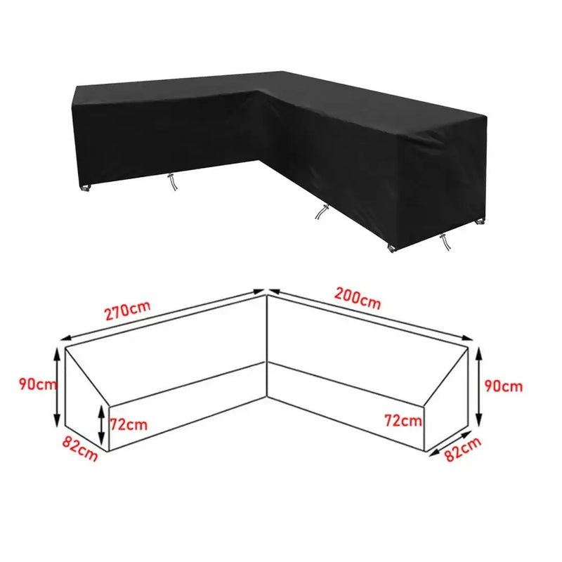 V/L-Shape Waterproof Garden Sofa Cover – Rattan Corner Furniture Protector (different sizes available) by Habicare