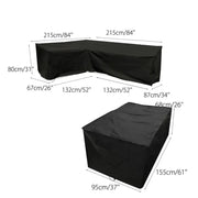 V/L-Shape Waterproof Garden Sofa Cover – Rattan Corner Furniture Protector (different sizes available) by Habicare