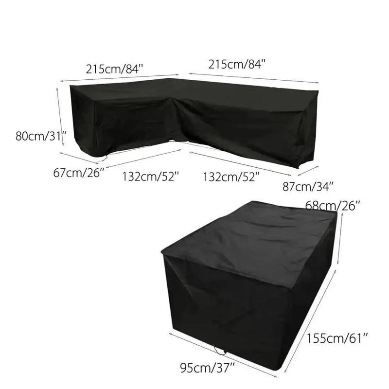 V/L-Shape Waterproof Garden Sofa Cover – Rattan Corner Furniture Protector (different sizes available) by Habicare