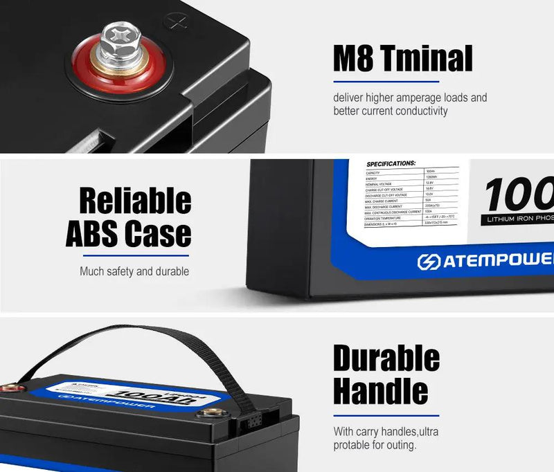 100Ah 12V Lithium Battery LiFePO4 Deep Cycle Rechargeable Marine 4WD by salelink.co.nz