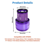 Vacuum Cleaner Accessories Set for Dyson V6–V15 Direct Drive Brush, Filter & Hose Kit by Habicare