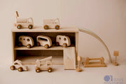 Wooden Vehicle Play Set - QToys | Wooden Toy NZ by Curious Moonbeam