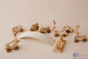 Curious Moonbeam Vehicle Play Wooden Vehicle Play Set - QToys | Wooden Toy NZ Wooden Vehicle Play Set - QToys | Wooden Toy NZ