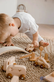 Wooden Vehicle Play Set - QToys | Wooden Toy NZ by Curious Moonbeam