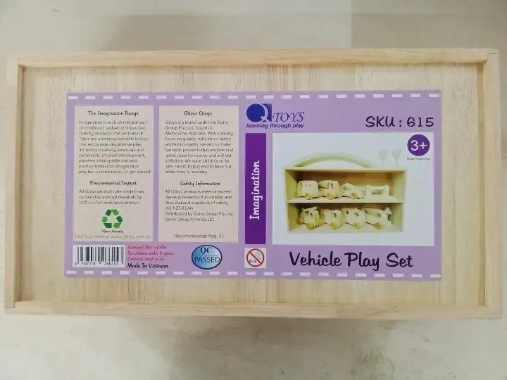 Wooden Vehicle Play Set - QToys | Wooden Toy NZ by Curious Moonbeam