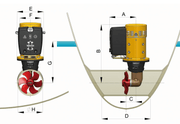 Vetus Bow Thruster 25Kgf diagram showing dimensions and propeller design for installation in boats.