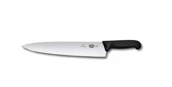 Victorinox 31cm Carving Knife - Black Handle with slim blade and ergonomic black handle.