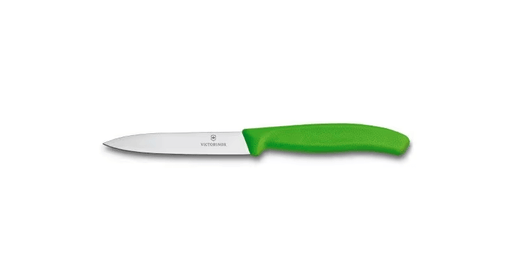 Victorinox Vegetable Knife 6.7706 - 10cm Green Handle with a stainless steel blade and ergonomic green handle.