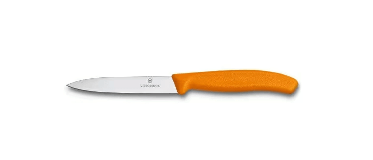 Victorinox Vegetable Knife 6.7706 - 10cm Orange Handle with ergonomic orange handle and stainless steel blade.