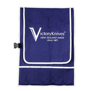 Purple Food Prep Knife Set with vibrant purple Progrip handle knife wrap for storage and protection.
