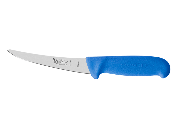 ROUND TIP BONING KNIFE (Blue Progrip) 2-731-13-200B with ergonomic blue handle and precise blade design.
