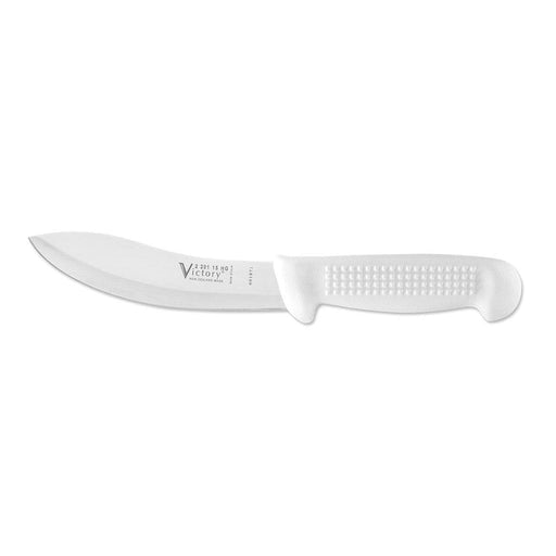 Sheep Skinning Knife 15Cm - Hollow Ground with a white handle and premium stainless steel blade.