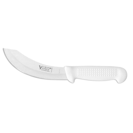 Skinning Knife 15Cm  - Hollow Ground 2-100-15HG-115 with white handle and curved blade.