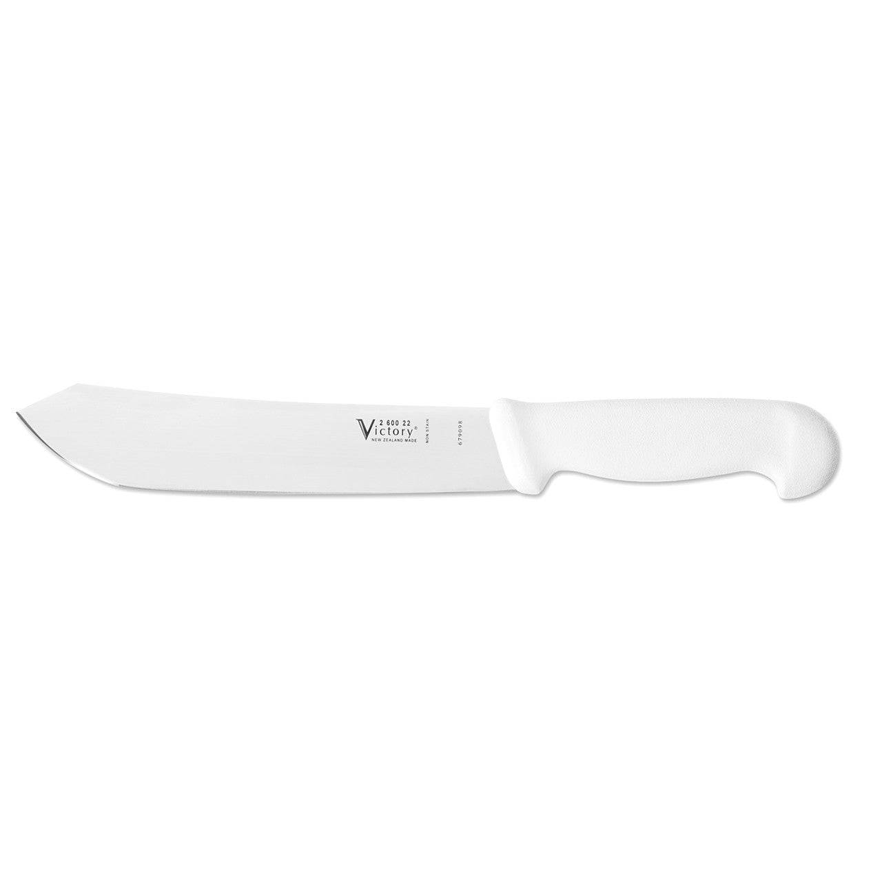 Victory Knives Butchers Knives White Handle BULLNOSE BUTCHERS KNIFE 22cm - Box of 6