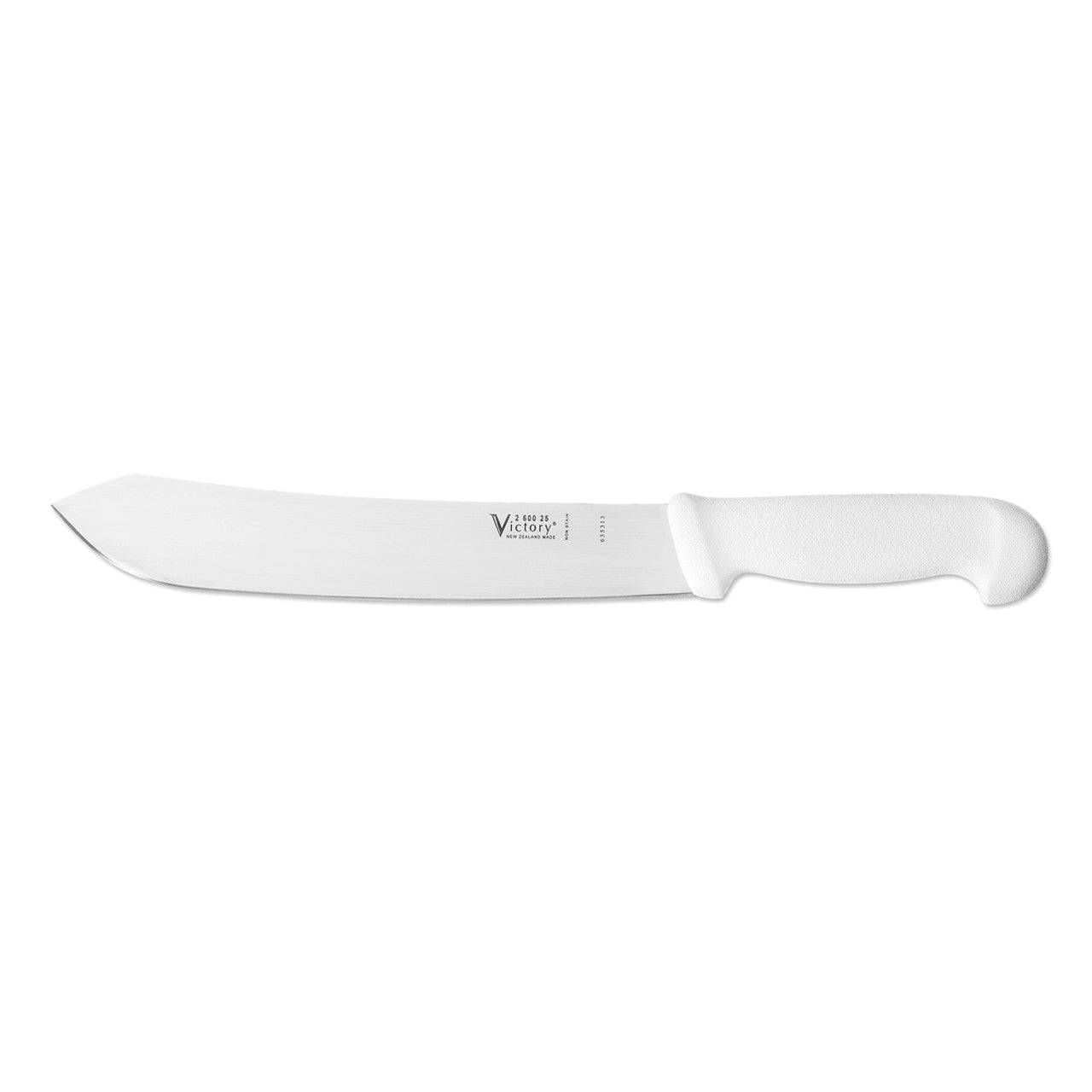 Victory Knives Butchers Knives White Handle BULLNOSE BUTCHERS KNIFE 25cm - Box of 6