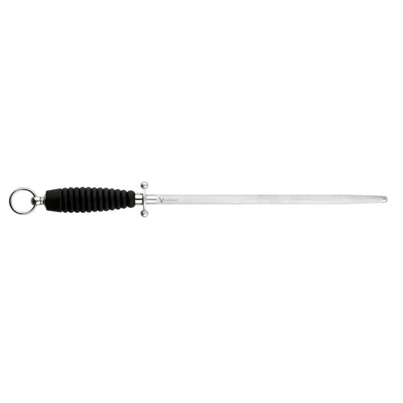 FLUGEL 310 FINE 30 cm - No. 4 Steel Pro Range - Black, sleek steel knife with textured black handle.