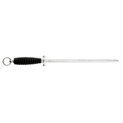 FLUGEL 310 FINE 30 cm - No. 4 Steel Pro Range - Black, sleek steel knife with textured black handle.