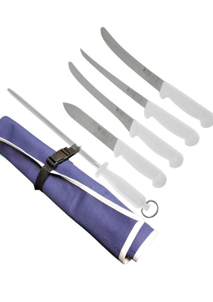 Victory Knives General Fisherman's Knife Set with Sharpener 5 set