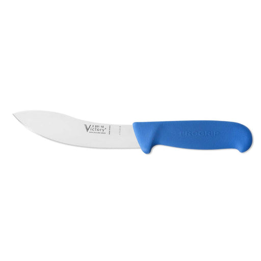 Sheep Skinning Knife Progrip 2-201-15-200 with stainless steel blade and blue handle.