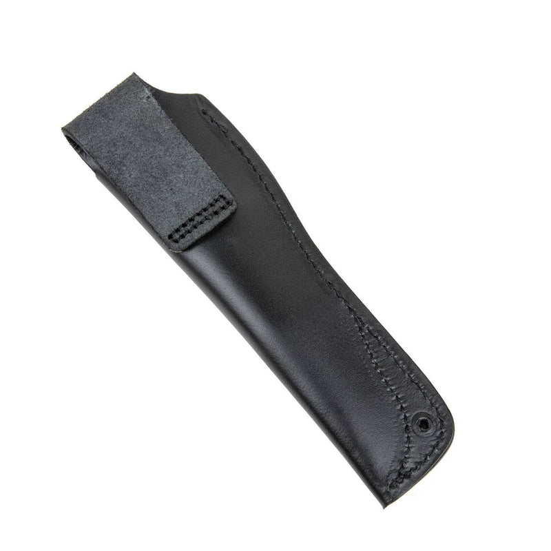 Small Leather Sheath S10 for holding various knife types including drop point and curved boning.
