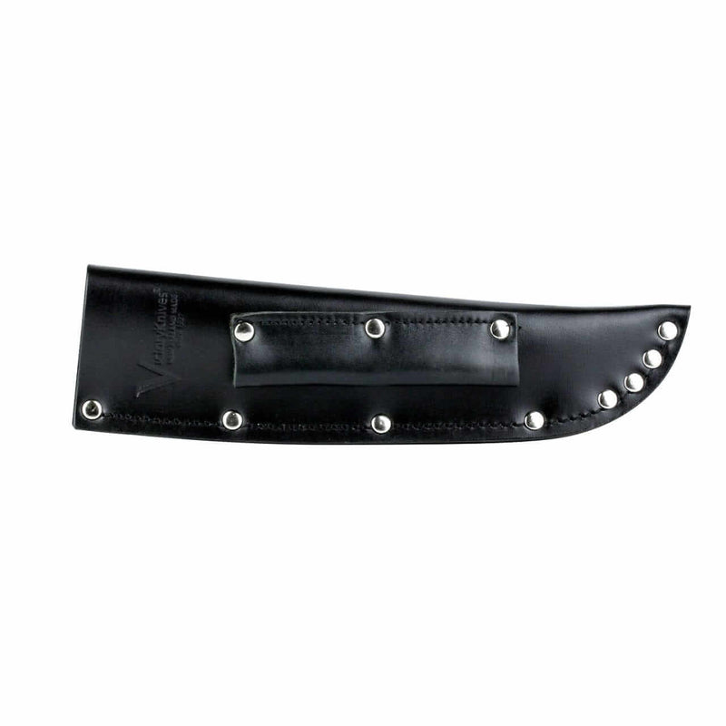 Leather Pig Sticking  Black Sheath for knife blade protection and storage. Durable black leather design.