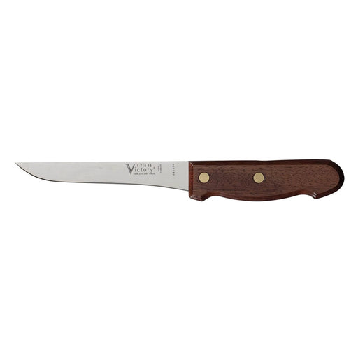 STRAIGHT BONING KNIFE WOOD 15cm 1-710-15-110WD with high carbon steel blade and wooden handle.