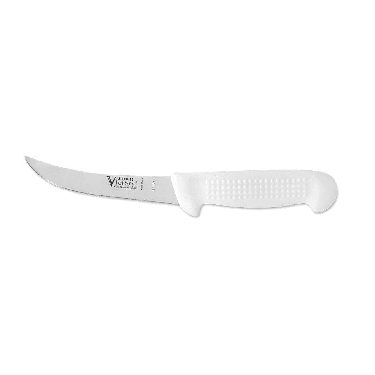 2-700-13-115 Curved Boning Knife by VictoryKnives with ergonomic handle for precision cutting.