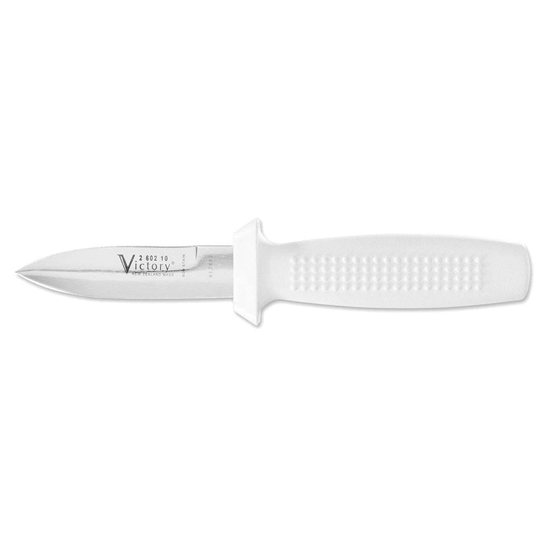 Double Edge Oyster Knife 10cm 2-602-10-116W, professional oyster shucker knife with durable handle.