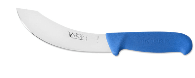 Skinning Knife 15cm Progrip 2-100-15-200B with blue ergonomic handle and precision blade
