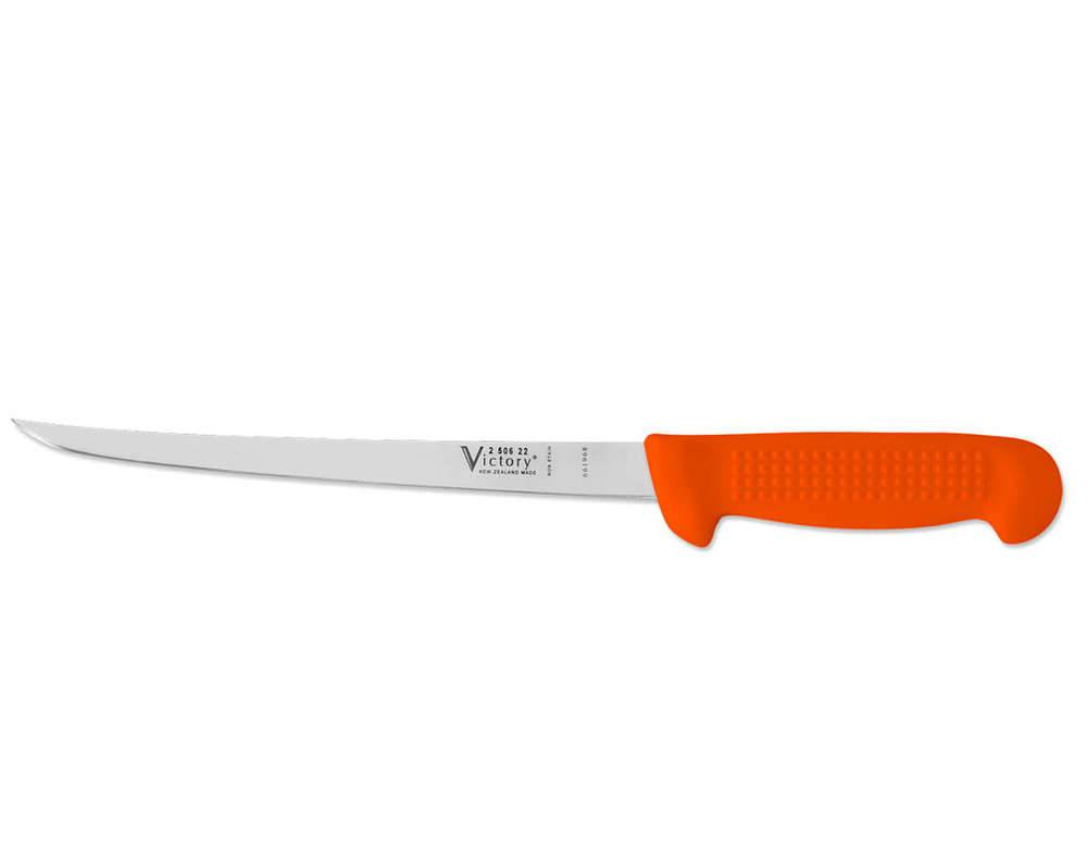 Victory-Narrow Filleting Knife 22cm Orange BOX 6 - Action Outdoors Kiwi