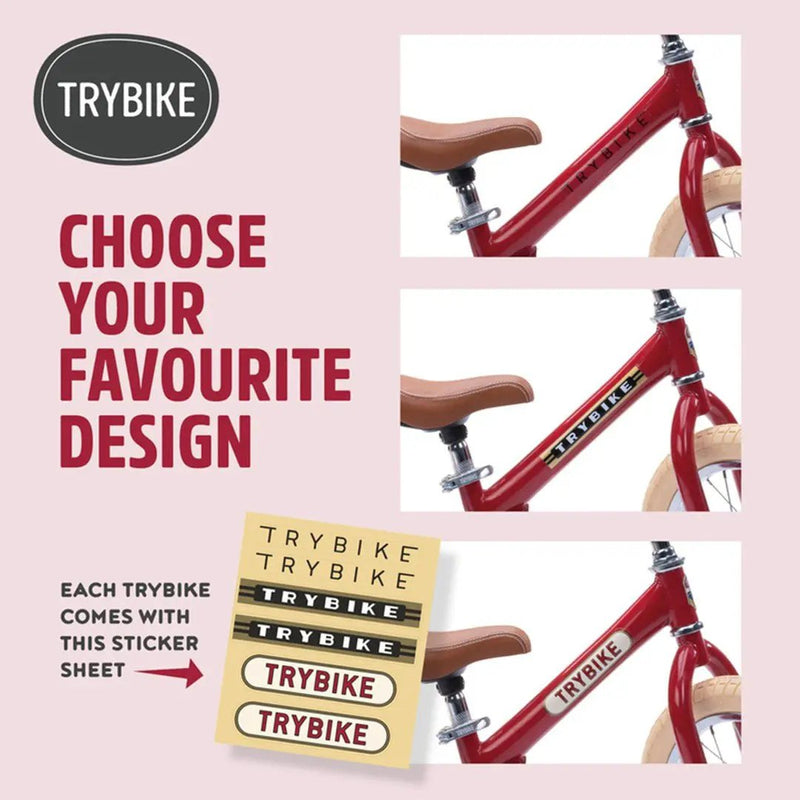 Red Vintage Balance Bike & Trike – Trybike | Balance Bike NZ by Curious Moonbeam