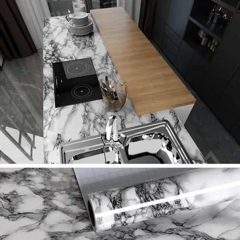 Vinyl Marble Wallpaper – Waterproof (8 designs available) by Habicare