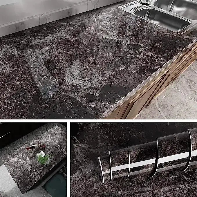 Vinyl Marble Wallpaper – Waterproof (8 designs available) by Habicare