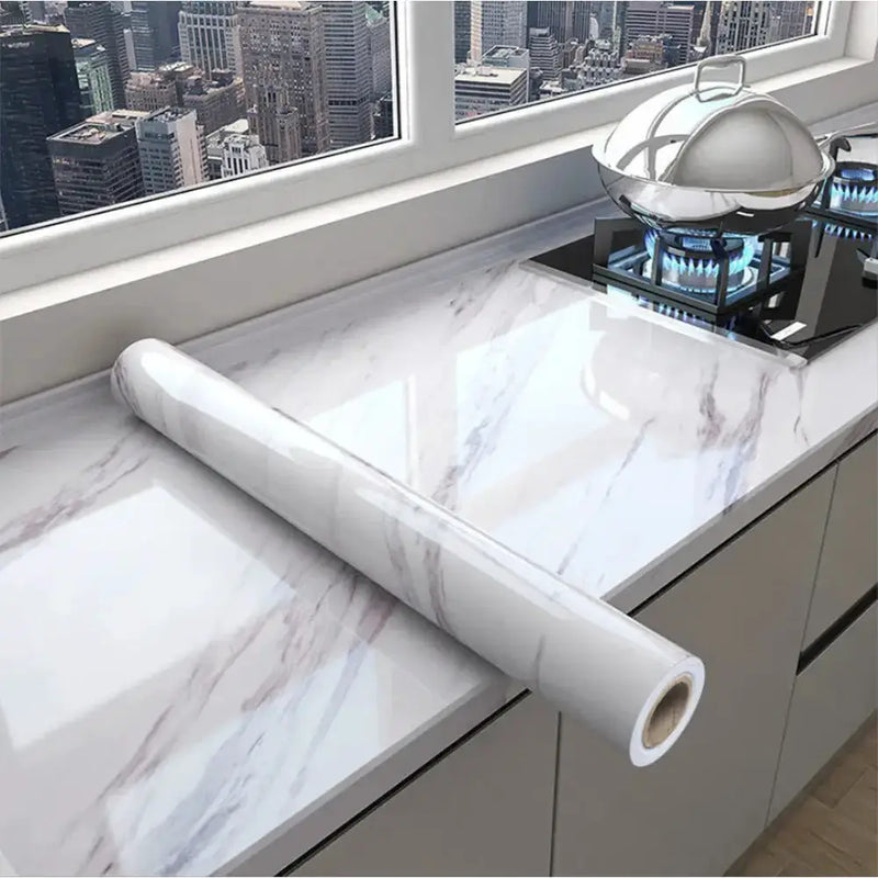 Vinyl Marble Wallpaper – Waterproof (8 designs available) by Habicare