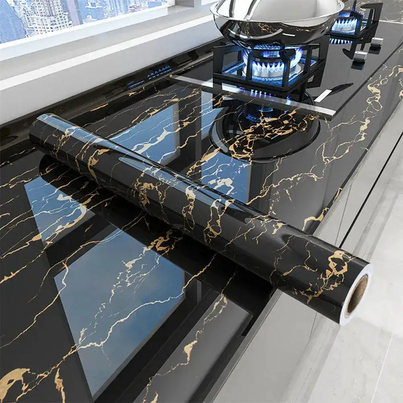 Vinyl Marble Wallpaper – Waterproof (8 designs available) by Habicare
