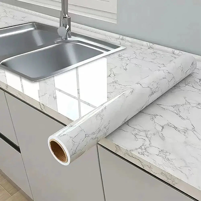 Vinyl Marble Wallpaper – Waterproof (8 designs available) by Habicare