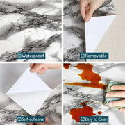 Vinyl Marble Wallpaper – Waterproof (8 designs available) by Habicare