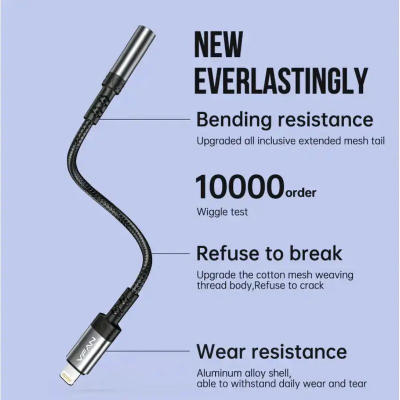 techplus Vipfan Lightning to 3.5mm Audio Jack Adaptor Vipfan Lightning 3.5mm Audio Adapter iPhone and iPad