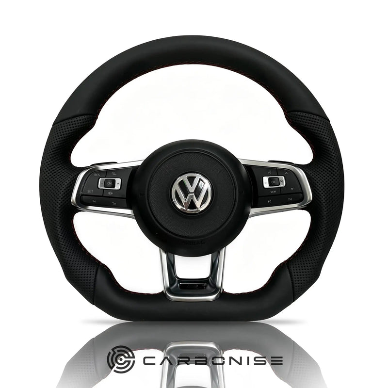 Volkswagen Golf Steering Wheel (Smooth Leather+Perforated Leather) #04 by CARBONISE