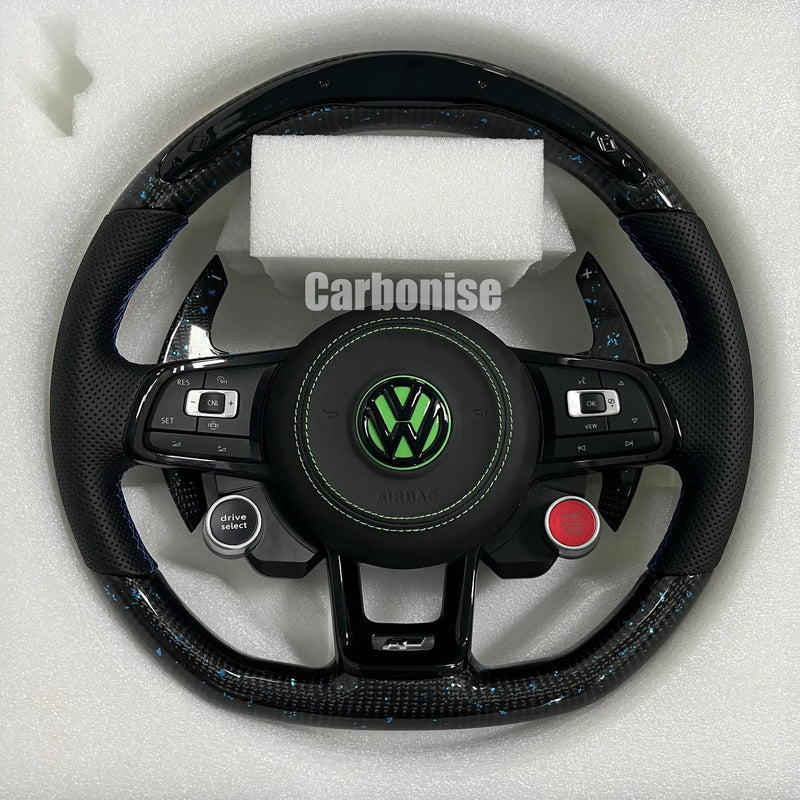 Volkswagen Golf Steering Wheel (Forged Carbon Fiber+Perforated Leather) #05 by CARBONISE