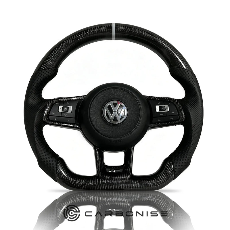 Volkswagen Golf Steering Wheel (Carbon Fiber+Perforated Leather) #06 by CARBONISE