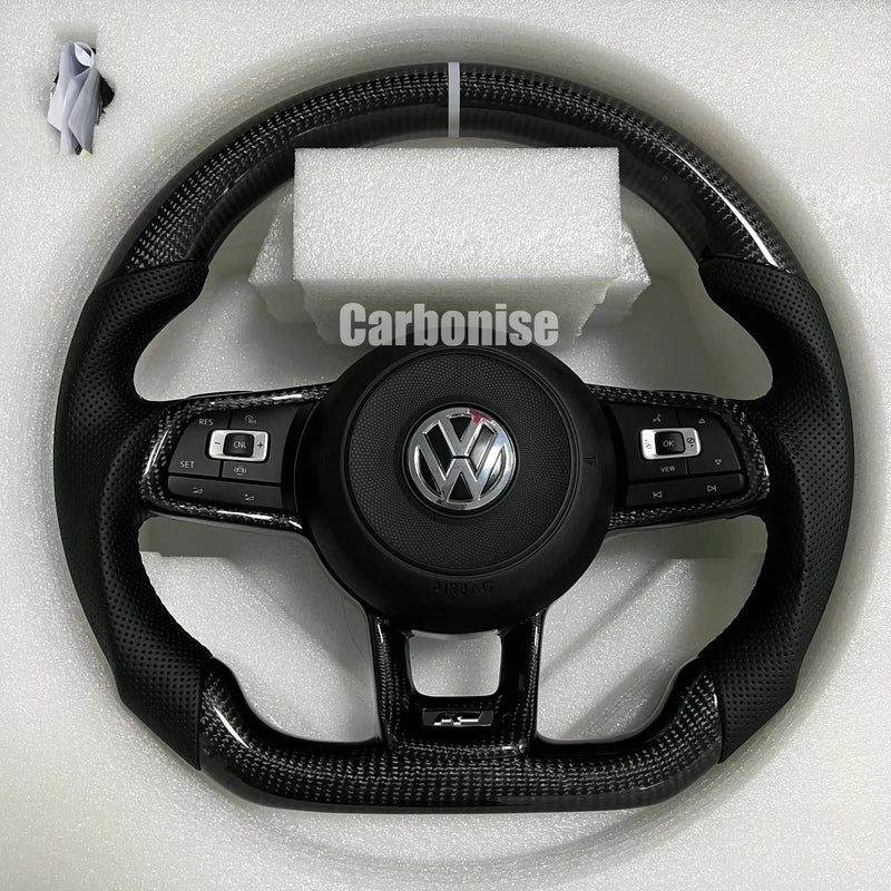 Volkswagen Golf Steering Wheel (Carbon Fiber+Perforated Leather) #06 by CARBONISE