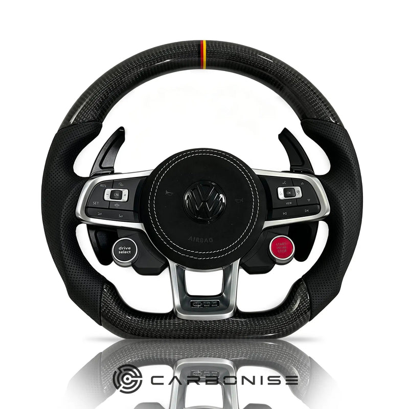 Volkswagen Golf Steering Wheel (Carbon Fiber+Perforated Leather) #08 by CARBONISE