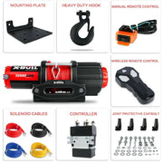 X-BULL 5000LBS/2268KGS Electric Winch Synthetic Rope Wireless Roof Rack UTV 12V by salelink.co.nz