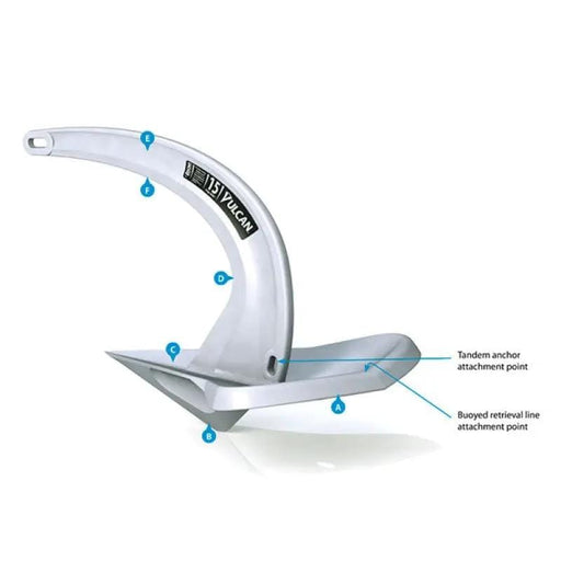 Vulcan Anchor Vulcan 15kg Stainless Steel Anchor Superior Holding Power Roll Bar Free Design Vulcan 15kg Stainless Steel Anchor Superior Holding Power Roll Bar Free Design