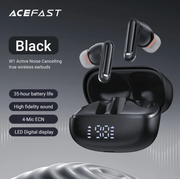 techplus TWS Wireless Earbuds with ANC + ENC Noise Cancellation | Bluetooth 5.4 | LED Display and IPX4 Water Resistance (W1) TWS Wireless Earbuds with ANC + ENC Noise Cancellation | Bluetooth 5.4 | LED Display and IPX4 Water Resistance (W1)