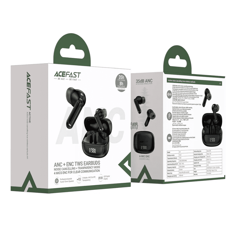 techplus TWS Wireless Earbuds with ANC + ENC Noise Cancellation | Bluetooth 5.4 | LED Display and IPX4 Water Resistance (W1) TWS Wireless Earbuds with ANC + ENC Noise Cancellation | Bluetooth 5.4 | LED Display and IPX4 Water Resistance (W1)