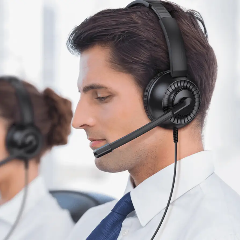 W112 Pure Wired Call Center Headset 3.5mm USB-A NZ by techplus